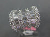 LARGE 1.94CT DIAMOND 18KT WHITE GOLD ROUND & BAGUETTE BOW SHAPE BALLERINA RING