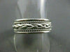 ESTATE WIDE 14KT WHITE GOLD FILIGREE ROPE DESIGN MENS WEDDING RING UNIQUE! #2439