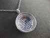 LARGE 2.71CT DIAMOND & AAA SAPPHIRE 18KT WHITE GOLD ROUND CLUSTER HALO PENDANT