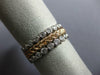 ESTATE WIDE .42CT DIAMOND 14KT WHITE & ROSE GOLD 3D ETOILE ROPE ANNIVERSARY RING