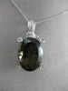 ANTIQUE LARGE 16.45CT DIAMOND & AAA SMOKY TOPAZ 18KT WHITE GOLD 3D OVAL PENDANT