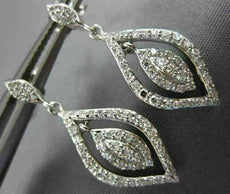 ESTATE .50CT ROUND DIAMOND 14KT WHITE GOLD 3D TEAR DROP RAIN FLOATING EARRINGS
