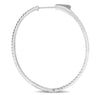 ESTATE .50CT DIAMOND 14KT WHITE GOLD 3D CLASSIC INSIDE OUT HOOP HANGING EARRINGS