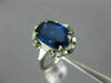 ANTIQUE LARGE 4.25CT DIAMOND & AAA SAPPHIRE 14KT WHITE GOLD HALO ENGAGEMENT RING
