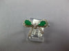 .71CT DIAMOND & AAA EMERALD 14K WHITE GOLD PEAR SHAPE & ROUND BOW SHAPE FUN RING