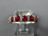 ESTATE 0.96CT DIAMOND & AAA RUBY 18KT WHITE GOLD 3D ROUND ANNIVERSARY RING