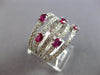 EXTRA LARGE 2.66CT DIAMOND & AAA RUBY 14K WHITE GOLD OVAL & ROUND MULTI ROW RING