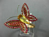 ESTATE LARGE 2.05CT MULTI GEM 18KT WHITE & ROSE GOLD HANDCRAFTED BUTTERFLY RING