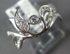 ESTATE .21CT DIAMOND 18KT WHITE GOLD 3D FLOWER TULIP FILIGREE FUN RING