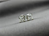 ESTATE .47CT PRINCESS DIAMOND 14KT WHITE GOLD 3D FOUR PRONG STUD EARRINGS #16718