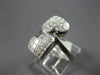 LARGE 1.30CT DIAMOND 18KT WHITE GOLD PRINCESS INVISIBLE DOUBLE HEART LOVE RING