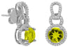 1.88CT DIAMOND & AAA LEMON QUARTZ 14KT WHITE GOLD FLORAL LOVE KNOT FUN EARRINGS