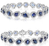 20.13CT DIAMOND & AAA SAPPHIRE 18KT WHITE GOLD MULTI SHAPE LOVE TENNIS BRACELET