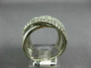 ESTATE LARGE 2.09CT DIAMOND 14K WHITE GOLD MULTI ROW CRISS CROSS FUN RING #18560