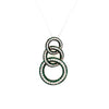 2.2CT DIAMOND & AAA EMERALD 18KT WHITE GOLD CIRCULAR GRADUATING FLOATING PENDANT