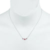 ESTATE .91CT DIAMOND & AAA RUBY 14KT WHITE GOLD 5 STONE GRADUATING LOVE NECKLACE