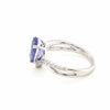 2.02CT DIAMOND & AAA TANZANITE 18K WHITE GOLD PEAR SHAPE & ROUND FRIENDSHIP RING