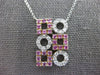 .55CT DIAMOND & AAA PINK SAPPHIRE 14KT WHITE GOLD 3D SQUARE & ROUND FUN NECKLACE