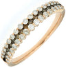 .60CT WHITE & CHOCOLATE FANCY DIAMOND 14KT ROSE GOLD 3D 3 ROW ANNIVERSARY RING
