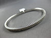 WIDE 3.73 CT DIAMOND 14KT WHITE GOLD 2 ROW ETERNITY CUFF TENNIS BANGLE BRACELET