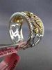 WIDE .88CT WHITE PINK & FANCY YELLOW DIAMOND 18K TRI COLOR GOLD ANNIVERSARY RING