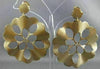 ESTATE LARGE DESIGNER 14KT YELLOW GOLD ROUND HANGING FLOWER HOOP EARRINGS #2681