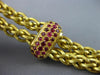 ANTIQUE LARGE & LONG 3.90CT DIAMOND & RUBY & JADE 18K 2TONE GOLD LARIAT NECKLACE