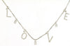 ESTATE .39CT DIAMOND 14KT WHITE GOLD ROUND & BAGUETTE BY THE YARD LOVE NECKLACE