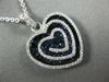 LARGE 1.69CT DIAMOND & AAA SAPPHIRE 18KT WHITE & BLACK GOLD MULTI HEART PENDANT