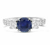 GIA CERTIFIED 2.47CT DIAMOND & AAA SAPPHIRE 14KT WHITE GOLD 3D ENGAGEMENT RING