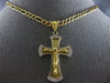 ESTATE LARGE .40CT DIAMOND 14KT YELLOW GOLD 3D CRUCIFIX CROSS MENS NECKLACE