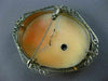 ANTIQUE MASSIVE OLD MIND DIAMOND 14K WHITE GOLD 3D LADY CAMEO PIN PENDANT #25578