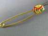 ESTATE RED & GREEN ENAMEL 14KT YELLOW GOLD CHRISTMAS HOUSE SAFETY PIN #MILANO31