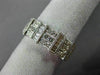 ESTATE .78CT ROUND & BAGUETTE DIAMOND 18KT WHITE GOLD MULTI ROW ANNIVERSARY RING