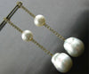 EXTRA LARGE 1.7CT DIAMOND & AAA SOUTH SEA PEARL 18K YELLOW GOLD HANGING EARRINGS