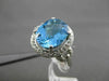 ESTATE 3.53CTW DIAMOND & AAA EXTRA FACET BLUE TOPAZ 14KT WHITE GOLD OVAL RING