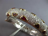 12.99CT DIAMOND & AAA RUBY 18K 2 TONE GOLD TRILLION & ROUND CUFF BANGLE BRACELET