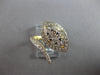 LARGE .82CT DIAMOND 14K YELLOW GOLD 3D CLUSTER INVISIBLE DOUBLE LEAF FUN RING