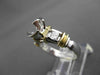 ESTATE .37CT DIAMOND 18KT 2TONE GOLD SEMI BEZEL SEMI MOUNT ENGAGEMENT RING #4674