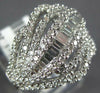 ESTATE WIDE 1.20CT DIAMOND 14KT WHITE GOLD ROUND & BAGUETTE MULTI LEAF FUN RING
