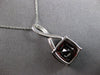 3.62CT DIAMOND & AAA GARNET 14KT WHITE GOLD 3D CUSHION & ROUND FLOATING PENDANT