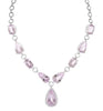 EXTRA LARGE 136.11CT DIAMOND & AAA KUNZITE 18KT WHITE GOLD MULTI SHAPE NECKLACE