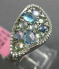 ESTATE 1.68CT DIAMOND & AAA EXTRA FACET MULTI GEM 14KT WHITE GOLD 3D OVAL RING