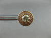 ESTATE 1.4CT PINK & FANCY YELLOW DIAMOND 18K ROSE GOLD DOUBLE HALO STUD EARRINGS