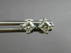 ESTATE .48CT PRINCESS CUT DIAMOND 14K WHITE GOLD 3D CLASSIC STUD EARRINGS #22068