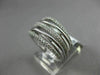 ESTATE .56CT ROUND DIAMOND 14KT WHITE GOLD 3D MULTI ROW CRISS CROSS LOVE RING