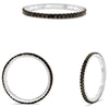 ESTATE .38CT BLACK DIAMOND 14K WHITE GOLD 3D ROUND 4 PRONG ETERNITY WEDDING RING
