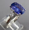 LARGE 3.08CT DIAMOND & AAA TANZANITE 14KT WHITE GOLD 3D ENGAGEMENT RING #27222