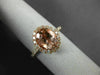 ESTATE WIDE 1.15CT DIAMOND & AAA MORGANITE 14K ROSE GOLD 3D HALO ENGAGEMENT RING