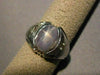 ESTATE WIDE 2.45CT DIAMOND & STAR SAPPHIRE 14K WHITE GOLD ETOILE MENS RING 25407